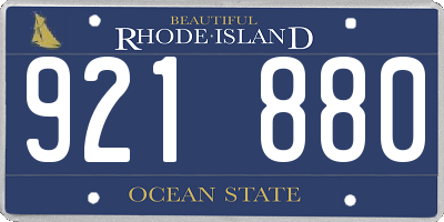 RI license plate 921880