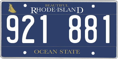 RI license plate 921881