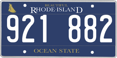 RI license plate 921882