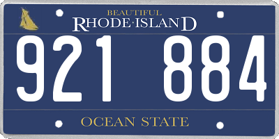 RI license plate 921884