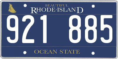 RI license plate 921885