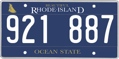 RI license plate 921887