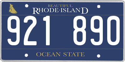 RI license plate 921890