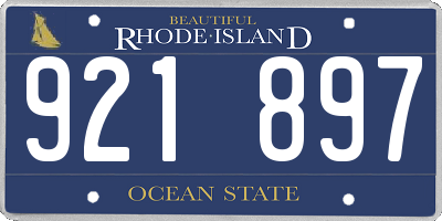 RI license plate 921897