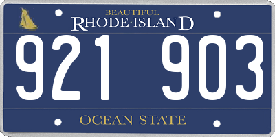 RI license plate 921903