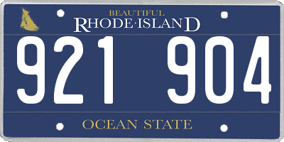 RI license plate 921904