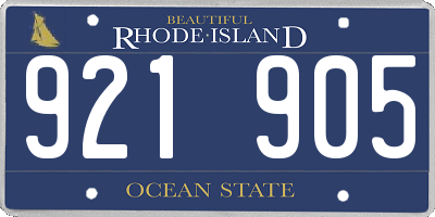 RI license plate 921905