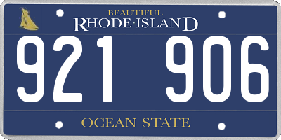 RI license plate 921906