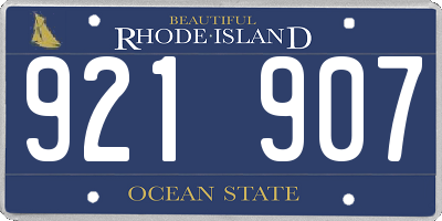 RI license plate 921907
