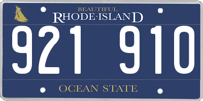 RI license plate 921910