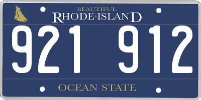 RI license plate 921912