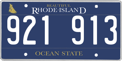 RI license plate 921913