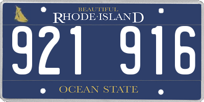 RI license plate 921916