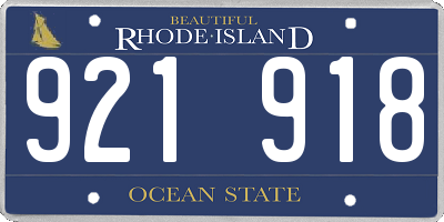 RI license plate 921918