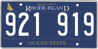 RI license plate 921919
