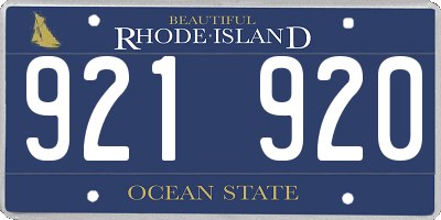 RI license plate 921920