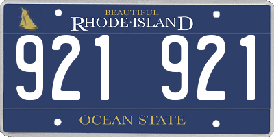 RI license plate 921921