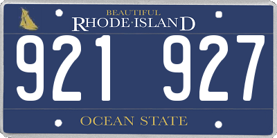 RI license plate 921927