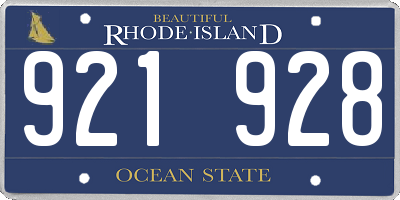 RI license plate 921928