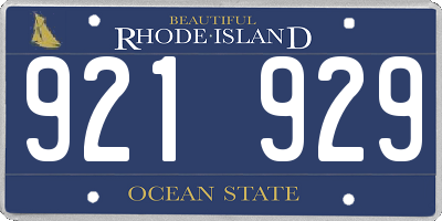 RI license plate 921929