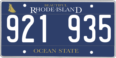 RI license plate 921935