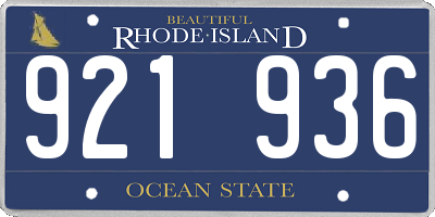 RI license plate 921936