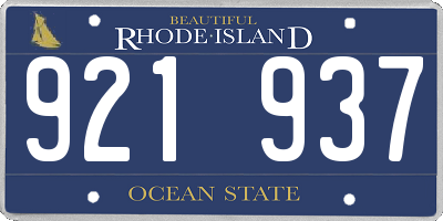RI license plate 921937