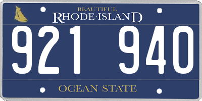 RI license plate 921940