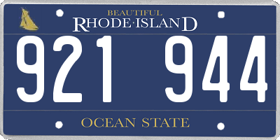 RI license plate 921944