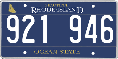 RI license plate 921946