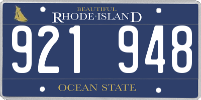 RI license plate 921948