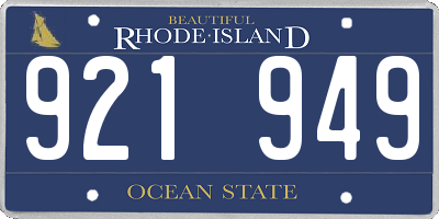 RI license plate 921949