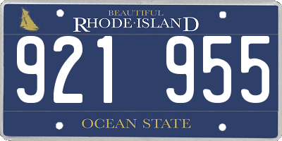 RI license plate 921955