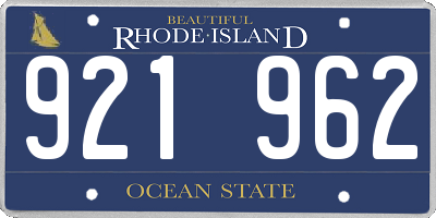 RI license plate 921962