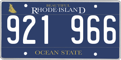 RI license plate 921966