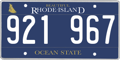 RI license plate 921967