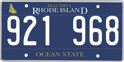 RI license plate 921968