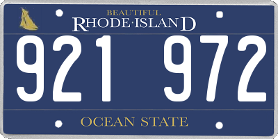 RI license plate 921972