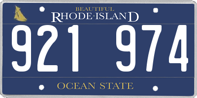 RI license plate 921974