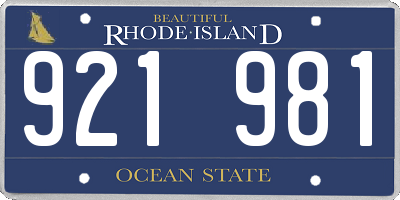 RI license plate 921981