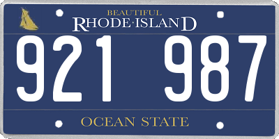 RI license plate 921987