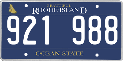 RI license plate 921988