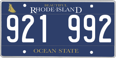 RI license plate 921992