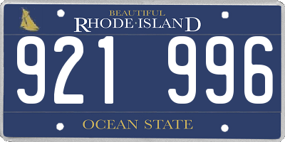 RI license plate 921996