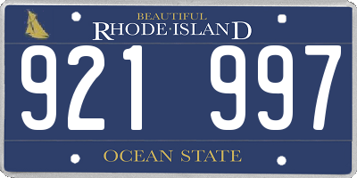 RI license plate 921997
