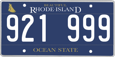 RI license plate 921999