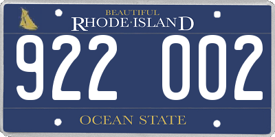 RI license plate 922002