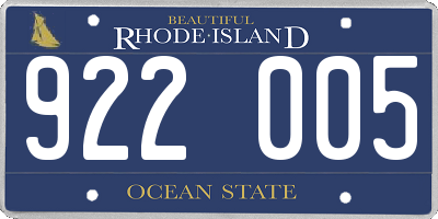 RI license plate 922005