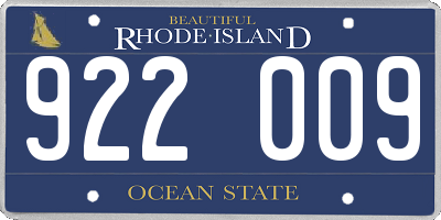 RI license plate 922009