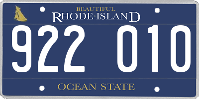 RI license plate 922010